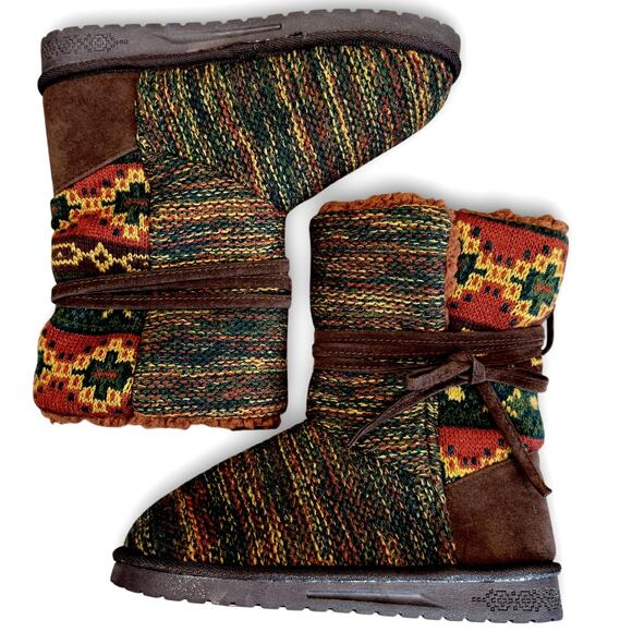Muk Luks Essentials Clementine Knit Winter Snow Boots Women Size 6 Multicolor - Picture 1 of 12